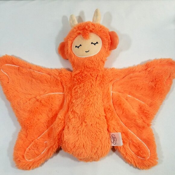 Slumberkins Tangerine Sprite Snuggler Butterfly Moth Plush Baby Lovey Blanket - Picture 1 of 7